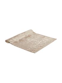 Fluwelen tafelloper Estrella, Polyester fluweel, Beige, goudkleurig, 50 x 140 cm