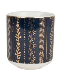 Set de tazas de café con platito Veg-Gold, 8 pzas., Porcelana, bambú, Rosa, azul, Ø 6 x Al 7 cm