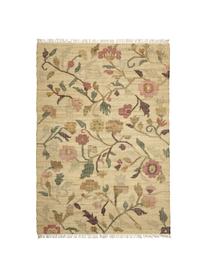 Tappeto in juta con frange Flora, 100% juta, Beige, multicolore, Larg. 200 x Lung. 300 (taglia L)