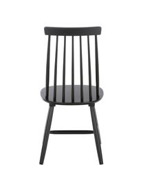 Windsor houten stoelen Milas in zwart, 2 stuks, Gelakt rubberhout, Zwart, B 52 x D 45 cm