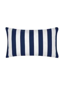 Housse de coussin rectangulaire à rayures Timon, 100 % coton, Bleu foncé, blanc, larg. 30 x long. 50 cm