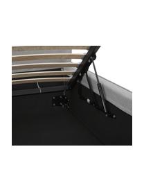 Polsterbett Dream mit Stauraum, Bezug: Polyester (Strukturstoff), Korpus: Massives Kiefernholz, FSC, Webstoff Dunkelgrau, B 160 x L 200 cm