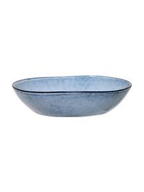 Assiette creuse en grès bleu gris, faite main Sandrine, Ø 22 cm, Grès cérame, Tons bleus, Ø 22 x haut. 5 cm