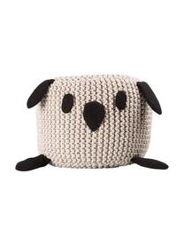 Pouf en tricot enfant Bunny, Beige, noir