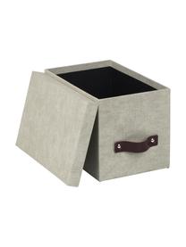 Opbergdoos Kristina II, 2 stuks, Doos: canvas, massief karton (1, Beige, B 14 x D 22 cm