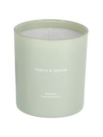 Geurkaars Peaches & Cream (perzik & abrikoos), Houder: glas, Groen, wit, Ø 8 x H 9 cm