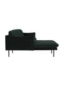 Canapé d'angle en velours Moby, Velours vert foncé, larg. 280 x prof. 160 cm, méridienne à droite