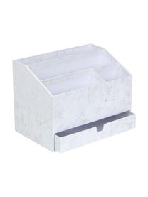 Bureau organizer Greta, Massief, gelamineerd karton, Gemarmerd wit, B 24 x H 18 cm