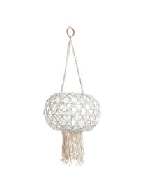 Wisząca latarenka Macrame, Stelaż: metal, Biały, Ø 31 x W 70 cm