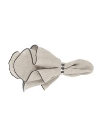 Linnen servetten Gracie in taupe, 2 stuks, 100% linnen, Taupe, B 45 x L 45 cm