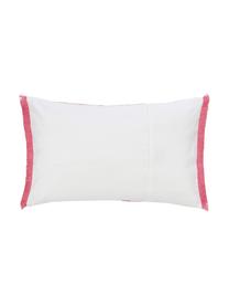 Housse de coussin rectangulaire motif maritime en coton bio Narius, 100% coton bio certifié GOTS, Rose, rouge, larg. 40 x long. 60 cm