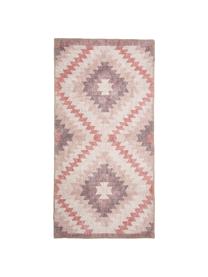 Kelim vloerkleed Ana Diamonds met ethnopatroon in roze, 80% polyester 20% katoen, Oudroze, multicolour, B 190 x L 290 cm (maat L)