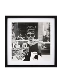 Gerahmter Digitaldruck Hepburn, Bild: Matho Litho Papier, Rahmen: Kunststoffrahmen mit Glas, Audrey Hepburn, B 40 x H 40 cm