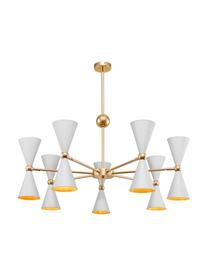 Grande suspension rétro blanc doré Vesper, Blanc, couleur dorée, Ø 91 x haut. 82 cm