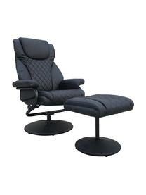 Sillón reclinable con reposapiés Relax, Tapizado: piel sintética, Negro, An 80 x Al 112 cm