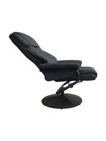 Sillón reclinable con reposapiés Relax, Tapizado: piel sintética, Negro, An 80 x Al 112 cm
