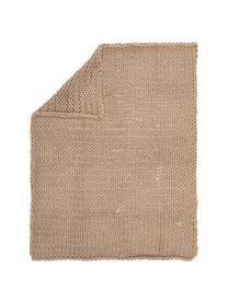 Handgemaakte dikke deken Adyna in beige, 100% polyacryl, Beige, B 130 x L 170 cm