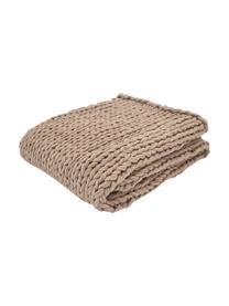 Ručne vyrobená pletená deka Adyna, 100 % polyakryl, Béžová, Š 130 x D 170 cm