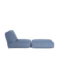 Poltrona pouf da interno-esterno con schienale Twist, Rivestimento: poliacrilico poliacriloni, Blu, Larg. 70 x Prof. 80 cm