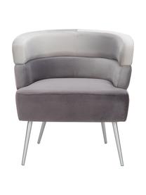 Fluwelen fauteuil Sandwich in retro-design, Bekleding: polyester fluweel, Poten: gecoat metaal, Fluweel grijs, B 65 x D 64 cm