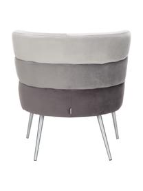 Fauteuil en velours design rétro Sandwich, Velours gris, larg. 65 x prof. 64 cm