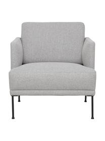 Poltrona Fluente, Rivestimento: 80% poliestere, 20% ramiè, Struttura: legno di pino massiccio, , Gambe: metallo verniciato a polv, Tessuto grigio chiaro, Larg. 74 x Prof. 85 cm