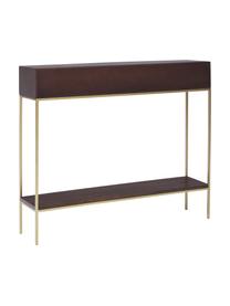 Konzolový stolek Lyle, Tmavé mangové dřevo, zlatá, Š 105 cm, V 89 cm