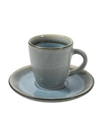 Tazas espresso con platitos Bahamas, 6 uds., Gres, Gris, multicolor, Set de diferentes tamaños