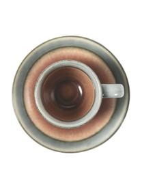 Espressotassen mit Untertassen Bahamas mit farbiger Innenseite, 6er Set, Steingut, Grau, Mehrfarbig, Set mit verschiedenen Grössen