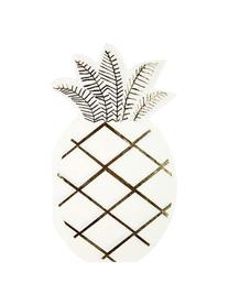 Serwetka z papieru Pineapple, 16 szt., Papier, Biały, odcienie złotego, S 10 x D 18 cm