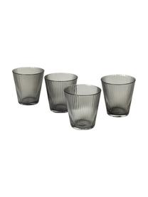 Vasos de vidrio ahumado soplado artesanalmente Grand Cru, 4 uds., Vidrio sin plomo, Gris transparente, Ø 9 x Al 10 cm, 260 ml
