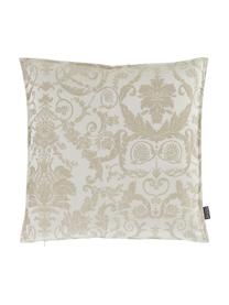 Schimmernde Kissenhülle Astoria mit Ornament-Stickerei, 75% Polyester, 25% Baumwolle, Beige, B 50 x L 50 cm