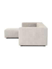 Modulares Sofa Lena (4-Sitzer) mit Hocker, Bezug: Webstoff (88% Polyester, , Gestell: Kiefernholz, Schichtholz,, Webstoff Off White, B 284 x T 181 cm