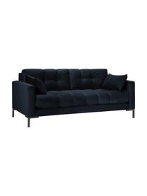 Sofa z aksamitu Mamaia (2-osobowa), Tapicerka: aksamit poliestrowy Dzięk, Stelaż: lite drewno sosnowe, skle, Nogi: metal lakierowany, Ciemny niebieski, S 177 x G 92 cm