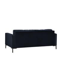 Sofa z aksamitu Mamaia (2-osobowa), Tapicerka: aksamit poliestrowy Dzięk, Stelaż: lite drewno sosnowe, skle, Nogi: metal lakierowany, Ciemny niebieski, S 177 x G 92 cm