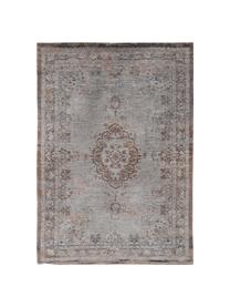 Tapis vintage vert Medaillon, Gris, brun