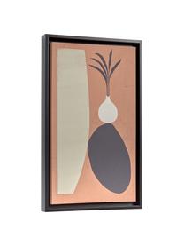 Gerahmter Digitaldruck Bianey, Rahmen: Mitteldichte Holzfaserpla, Bild: Leinwand, Orange, Grau, Beige, 30 x 50 cm