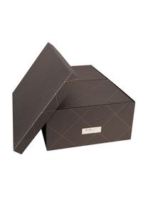 Set de cajas Inge, 3 pzas., Caja: cartón laminado, Dorado, gris oscuro, Set de diferentes tamaños