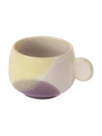 Tazas artesanales Gallery, 2 uds., Gres, Amarillo, lila, Ø 8 x Al 6 cm