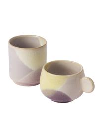 Tazza da caffè fatta a mano Gallery 2 pz, Gres, Giallo, viola, Ø 8 x Alt. 6 cm