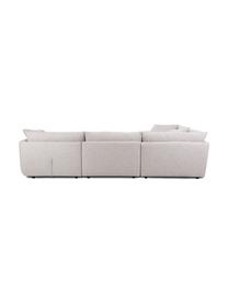 Narożna sofa modułowa Jasmin, Tapicerka: 100% poliester Dzięki tka, Nogi: tworzywo sztuczne, Jasnoszara tkanina, S 306 x W 84 cm