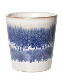 Mug rétro fait main 70's, 4 pièces, Grès cérame, Bleu, blanc, Ø 8 x haut. 8 cm, 180 ml