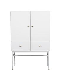 Witte dressoir Glendale met lades en deuren, Frame: gelakt MDF, Eikenhoutkleurig, wit, 80 x 120 cm