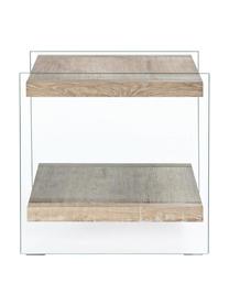 Tavolino con 2 ripiani Kenya, Struttura: vetro temperato (12 mm), Trasparente, marrone, Larg. 50 x Alt. 50 cm