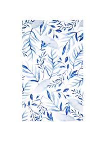 Drap plat en percale de coton Francine, Endroit : bleu, blanc Envers : blanc, 180 x 300 cm