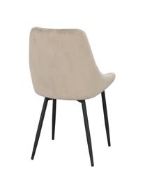 Sedia imbottita in velluto Alberton 2 pz, Rivestimento: 100% velluto di poliester, Gambe: metallo verniciato, Velluto beige, nero, Larg. 49 x Prof. 55 cm