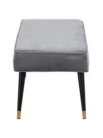 Samt-Sitzbank Beverly, Bezug: Samt (Polyester) 50.000 S, Gestell: Eukalyptusholz, Beine: Metall, pulverbeschichtet, Grau, B 140 x H 46 cm