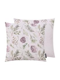 Housse de coussin 50x50 réversible Tanne, Gris et tons verts