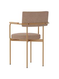 Židle s područkami a kovovým rámem Sedia, Světle hnědá, Š 56 cm, H 54 cm