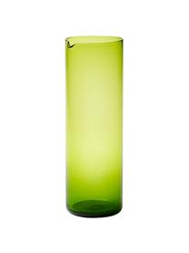 Carafe en verre soufflé à la bouche en vert Bloom, 1 L, Verre, soufflé bouche, Vert, Ø 8 x haut. 24 cm, 1 L